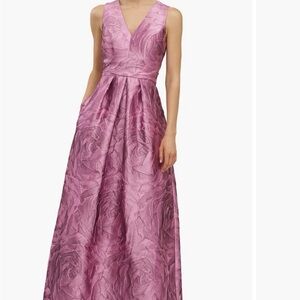 Kay Unger Mauve Floral Maxi Dress